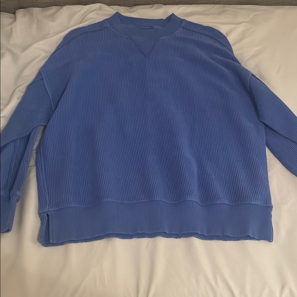 Aerie Blue Ribbed Sweatshirt